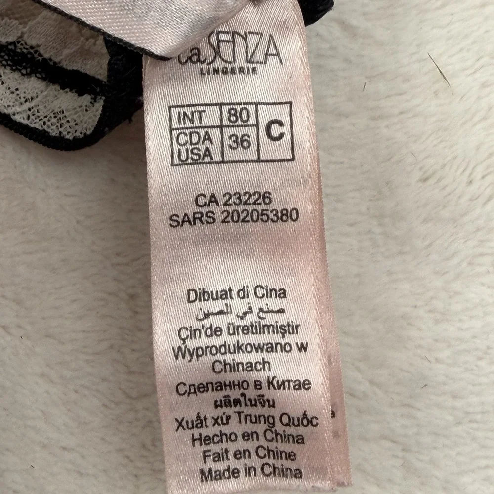 La Senza Perfectly Me Lace Bra Black White Stripe Underwire 36C Y2K Princesscore - Picture 6 of 8